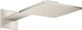 Hansgrohe Axor Kopfbrause in Edelstahl-Optik, quadratisch, mit Rain- und Mist-Strahlfunktion, silberfarben, Breite: 25 cm, Breite: 25 cm - Bild 1