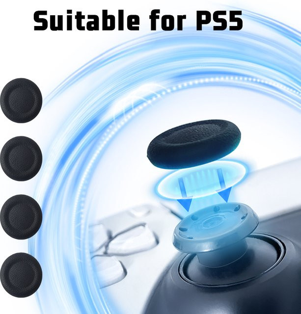 LOKPAD Ersatz- und Reparaturkappe für PS4 und PS5 Controller-Joysticks in Schwarz zur einfachen Installation ohne Demontage - Bild 1