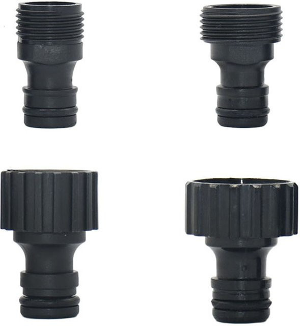 16 mm Nippel-Schnellverbinder mit 1/2 und 3/4 Zoll Außengewinde für die Gartenbewässerung und als Wasserpistolen-Adapter - Bild 1