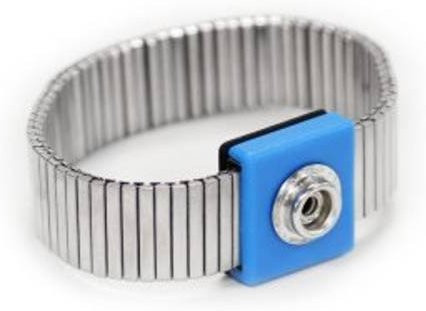 Antistat ESD-Handgelenkband aus Edelstahl in Blau, Modell 066-0009 - Bild 1