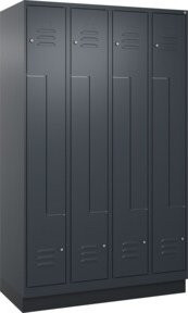 C+P Z-Spind Classic PLUS mit 8 Fächern und Sockel, Anthrazit/Schwarz, H x B x T: 195 x 120 x 50 cm - Bild 1