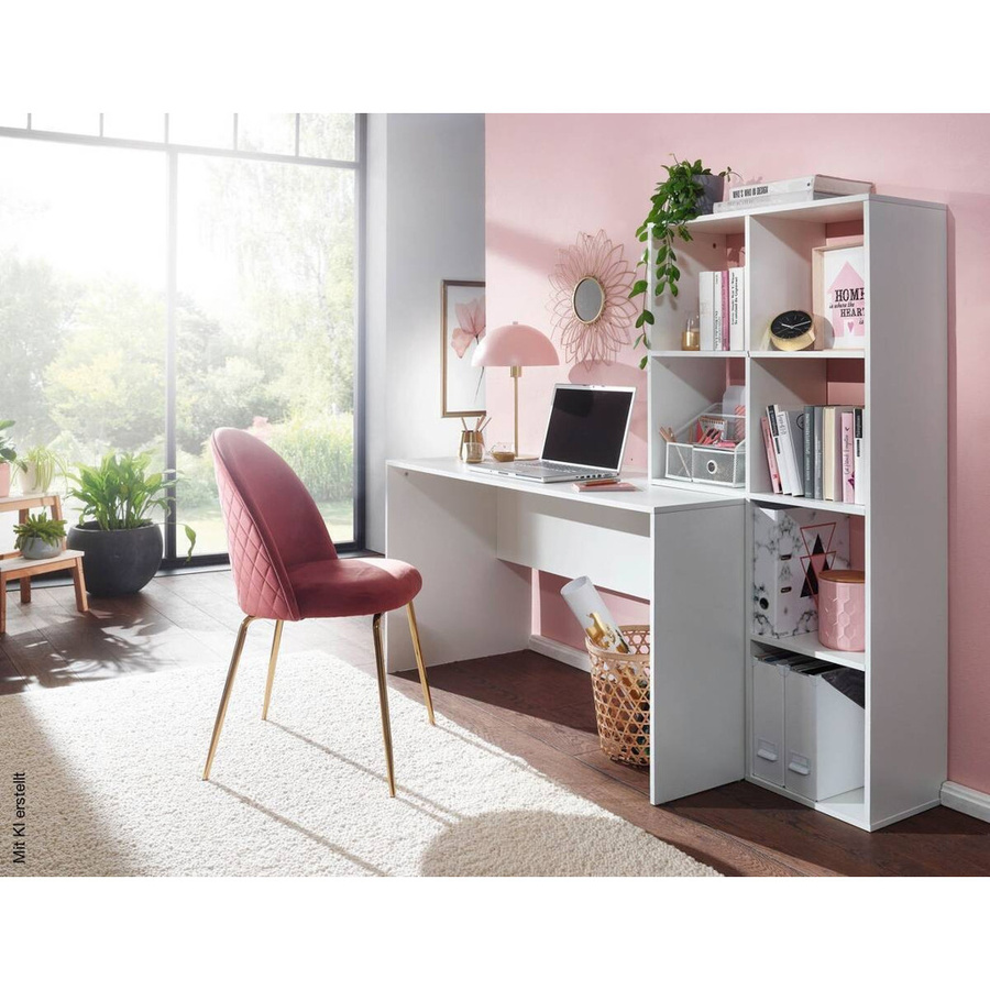 Moderner Computer-Schreibtisch in Weiß mit mattem Finish, B/H/T: 170 x 143,5 x 59 cm - Bild 3
