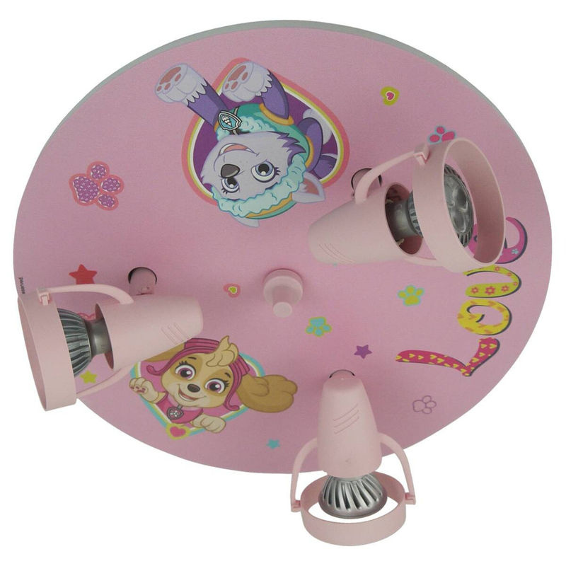 Niermann Paw Patrol Pavsitive Pups Strahler für Kinderzimmer, rosa, Kunststoff, GU10, Durchmesser: 35 cm - Bild 2