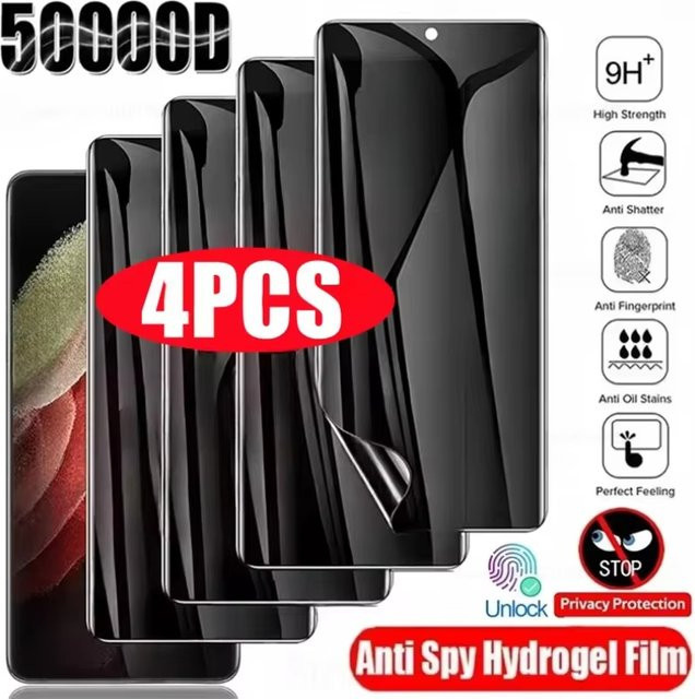Anti-Spy Hydrogel Privatsphäre Displayschutzfolie für Samsung Galaxy S25 S24 S23 Ultra FE S22 Plus A56 5G A16 A55 A26 A54 A36 A06 A25 A24 in Transparent - Bild 1