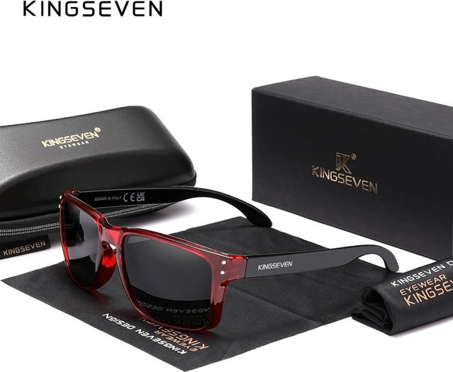 Kings even Sonnenbrille, rechteckig, Vollrand, TR90, polarisiert, Unisex - Bild 1