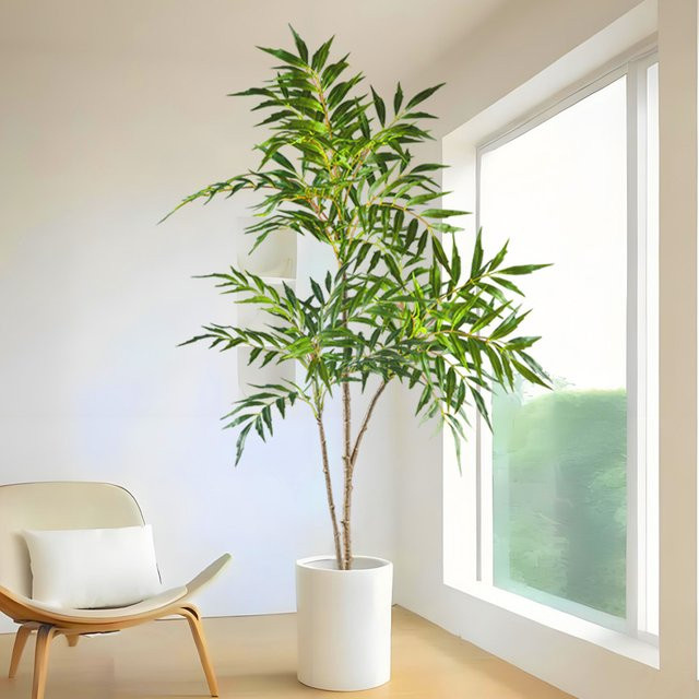 Künstliche Palme Kmitang in Grün, tropischer Kokosnuss-Bambus-Zweig zur Dekoration für Heim, Garten und Büro, Höhe: 78 bis 140 cm - Bild 1