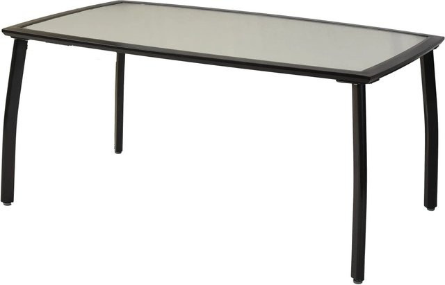 Merxx Gartentisch aus Aluminium und Glas, rechteckig, B/T: 90 x 74 cm - Bild 1