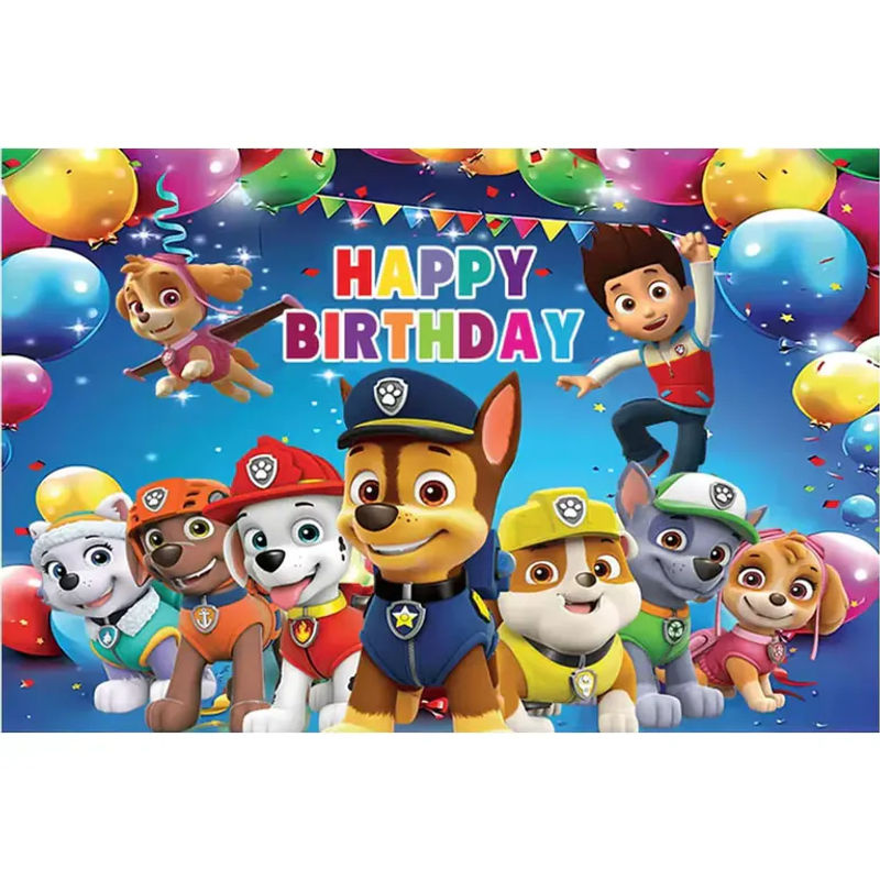 Paw Patrol Kindergeburtstag Dekoration Mehrfarbiges Hintergrundtuch für Party und Studiofotografie - Bild 2