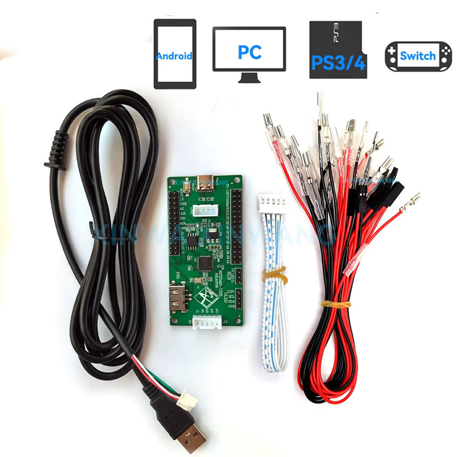 XINWA XINWANG USB Board Arcade Joystick DIY Kit in Rot für PC, Android, PS3, PS4 und Raspberry Pi Pico mit USB-C Anschluss - Bild 2