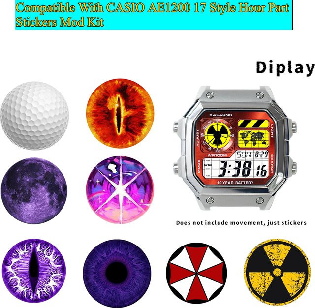 Casio AE1200 Uhrenzubehör, Sticker, Edelstahl, Silber, Unisex - Bild 1