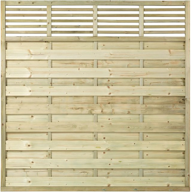 Sichtschutzzaun Newline aus druckimprägniertem Nadelholz in Kdi Grün und Braun, B/H: 180 x 180 cm - Bild 1