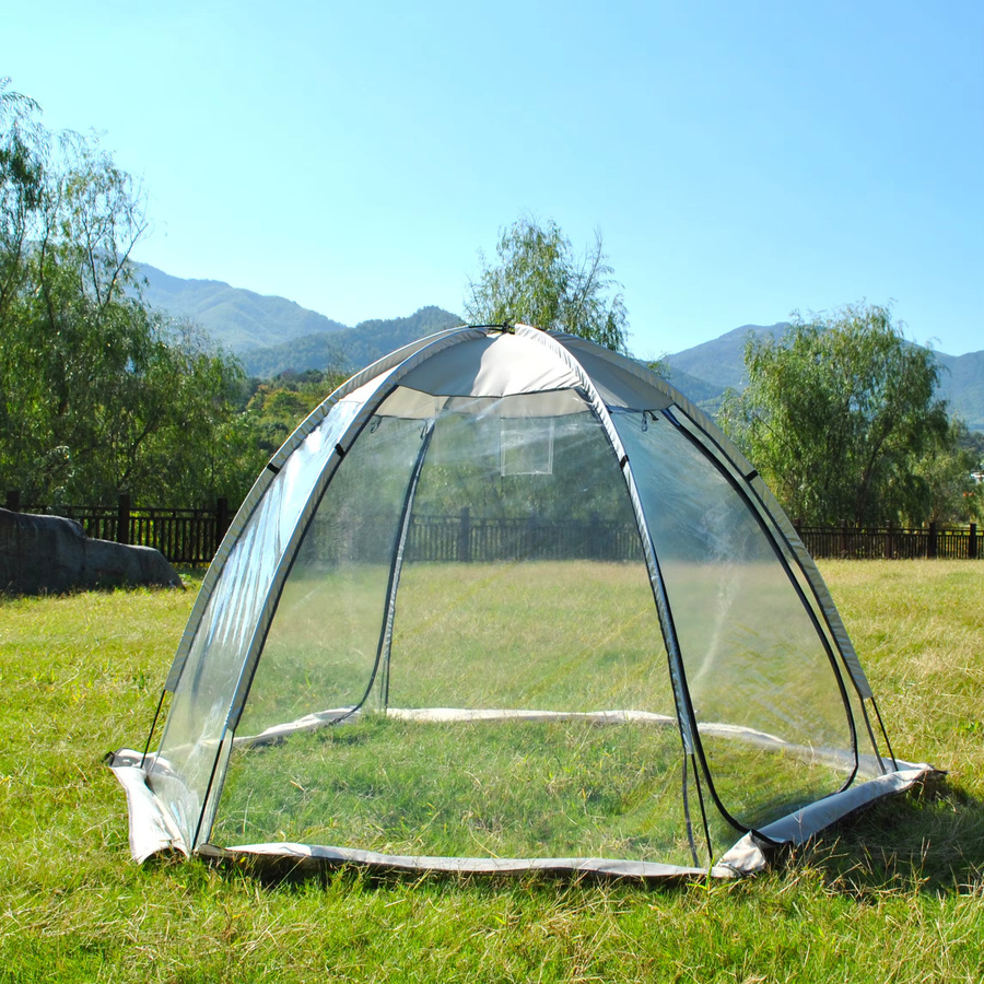 Transparentes PVC-Bubble-Zelt für 6 Personen als Allwetter-Dome mit 360 Grad Panoramablick für Camping und Garten - Bild 2