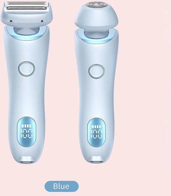 Malruibeay 2 in 1 Elektrorasierer für Damen, Bikini-Trimmer und Gesichtshaarentferner, blau - Bild 1
