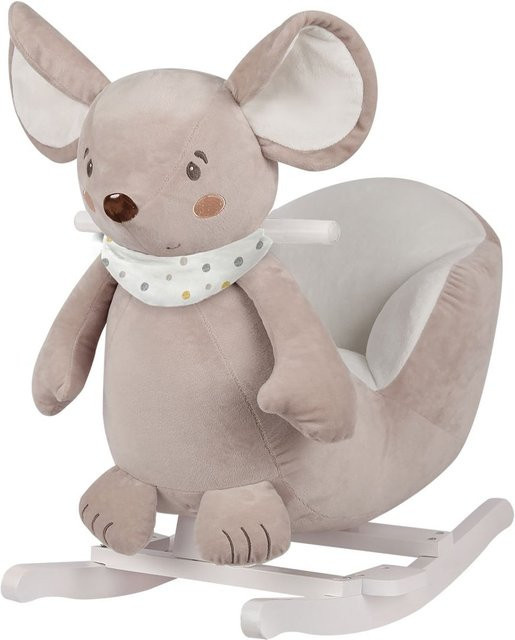 Kikka boo Schaukeltier Maus, beige, mit Holzgriffen - Bild 1