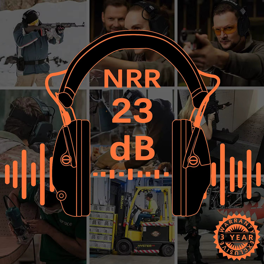 ZOHAN Elektronische Schieß-Ohrenschützer mit aktiver Geräuschunterdrückung und NRR 23 dB Gehörschutz - Bild 5
