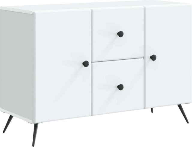 vidaXL Sideboard mit Schubladen in Weiß, modernes Design mit integrierter Beleuchtung, B/T/H: 89 x 34,5 x 60 cm - Bild 1