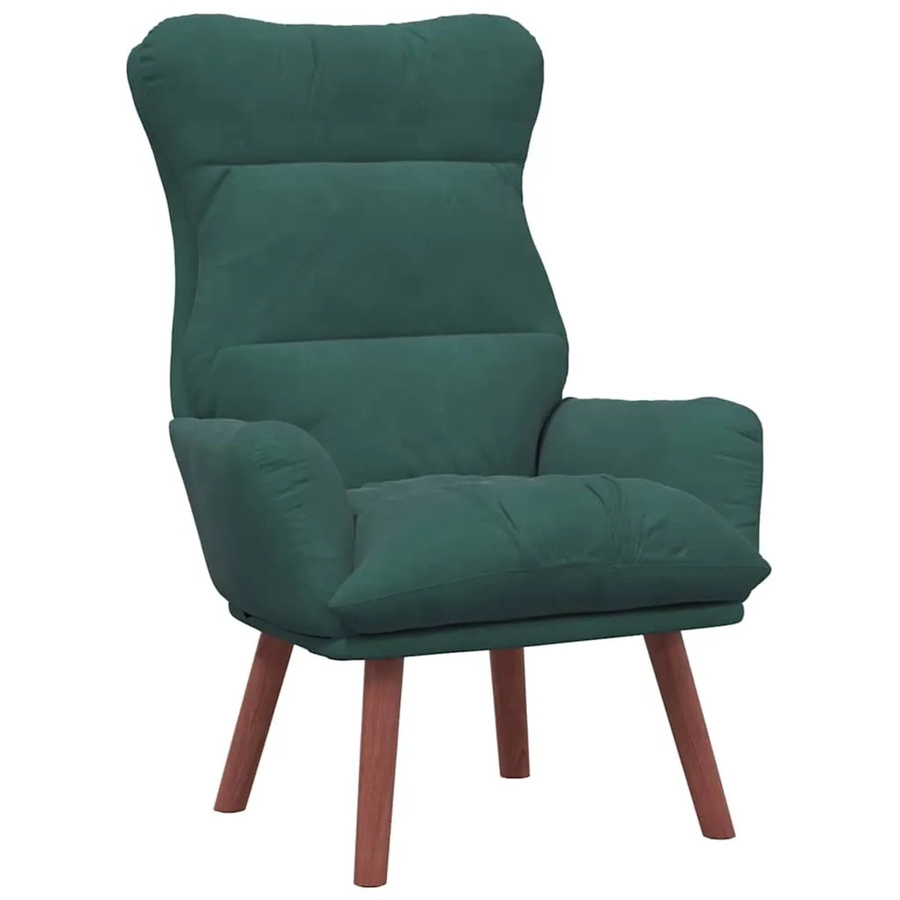 vidaXL Relaxsessel Dunkelgrün aus Samt mit Armlehnen, B/T/H: 69 x 74 x 93 cm - Bild 2
