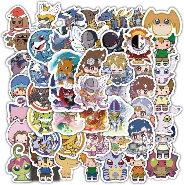 Bandai Digimon Chibi Aufkleber, 60 Stück, multicolor - Bild 1