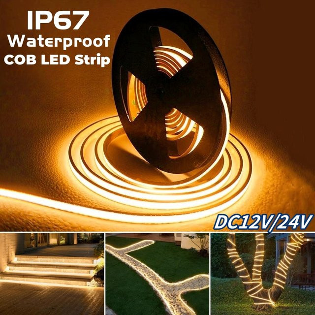 Khelse COB LED Streifen Licht IP67 wasserdicht mit 480 LEDs für Schwimmbad und Sauna DC12V/24V flexibler Neon Streifen aus Silikon - Bild 1