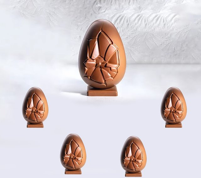 SHENHONG Silikon Schokoladenform im Osterei-Design für Dessert und Kuchen mit 8 Zellen - Bild 1