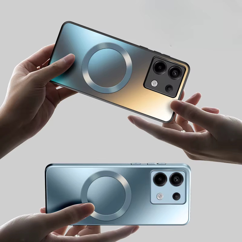 Magnetische Silikon Hülle für Xiaomi Redmi Note 13 Pro Plus und Redmi Note 13 Pro in Purple mit mattierter Softshell und kabelloser Lade-Adsorptions-Rückseite - Bild 2
