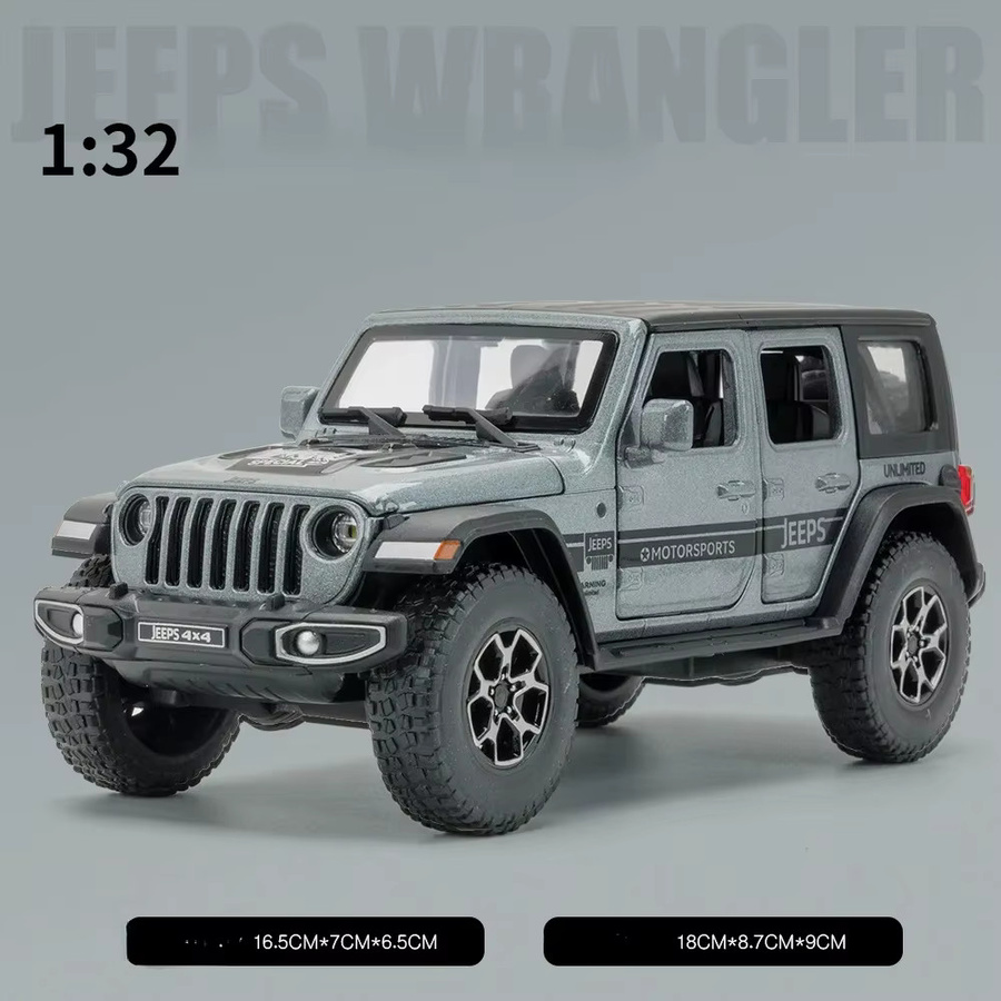 Double Horses Jeep Wrangler, Spielzeugfahrzeug, 1:32, mit Sound und Licht, Metall - Bild 4