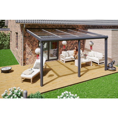 Skan Holz Terrassenüberdachung Monza aus Aluminium in Anthrazit mit Verbund-Sicherheits-Glas, B/T/H: 434 x 257 cm - Bild 2