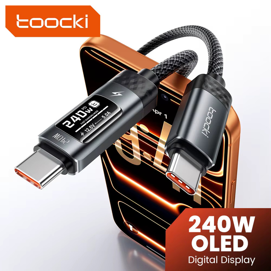 Toocki USB C auf USB C Datenkabel mit 240 W Schnellladung und OLED Digitalanzeige PD 3.1 für MacBook iPhone Samsung - Bild 6