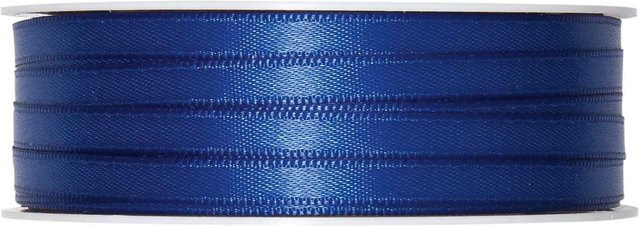 Halbach Satinband aus Polyester, Blau, Breite: 0,6 cm, Länge: 10 m - Bild 1