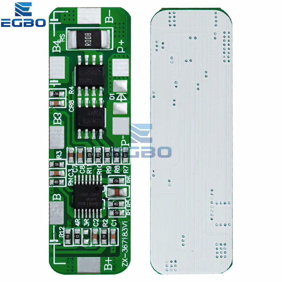 EGBO 4S BMS Schutzplatine für 18650 Li-Ionen-Lithium-Batterien, 4A-5A, Farbe: Grün - Bild 3
