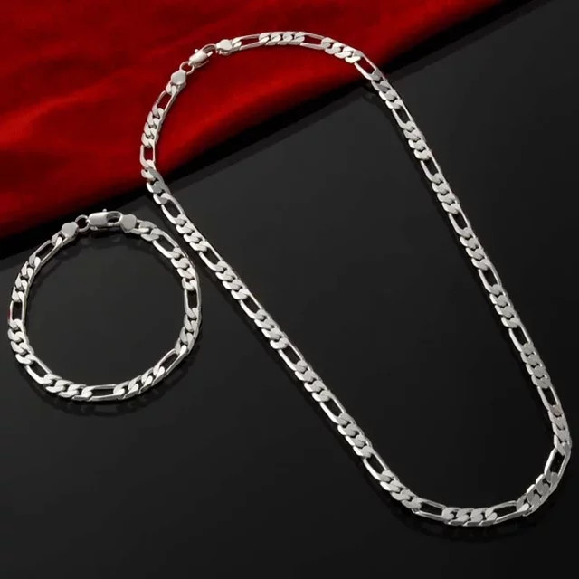 GINSTONELATE Halskette 925 Silber, 4 mm, 40-75 cm, Unisex - Bild 1