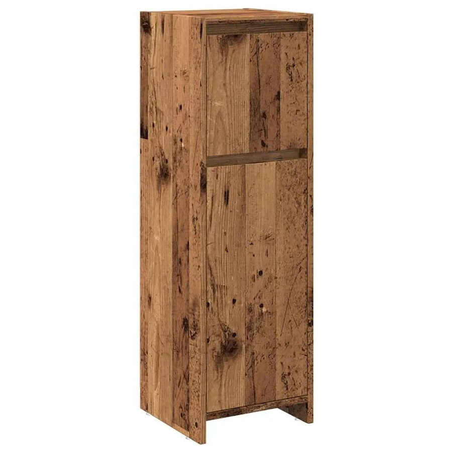 vidaXL Badschrank in Altholz-Optik mit Türen und Regalen, Farbe: Braun, B/T/H: 30 x 30 x 95 cm - Bild 2