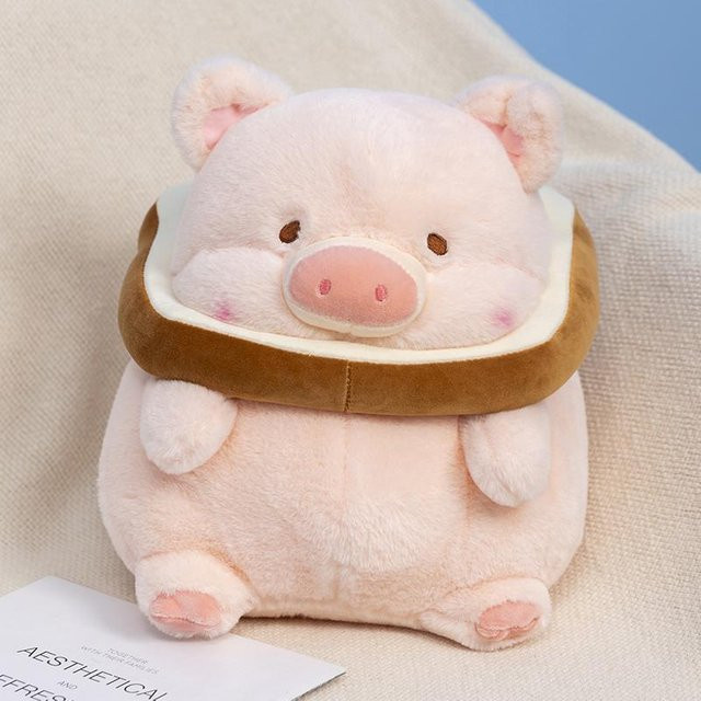 Yiran toy Kawaii Lulu Schwein Brot Plüschtier, Rosa, 20cm - Bild 1