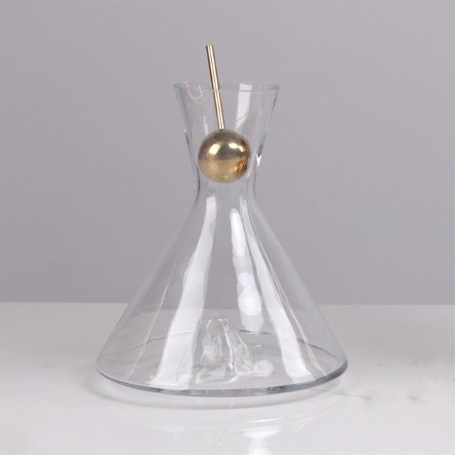 Transparente Wein- und Krug-Ornamente aus Glas mit Gold- und Graubeads für Modellräume - Bild 1