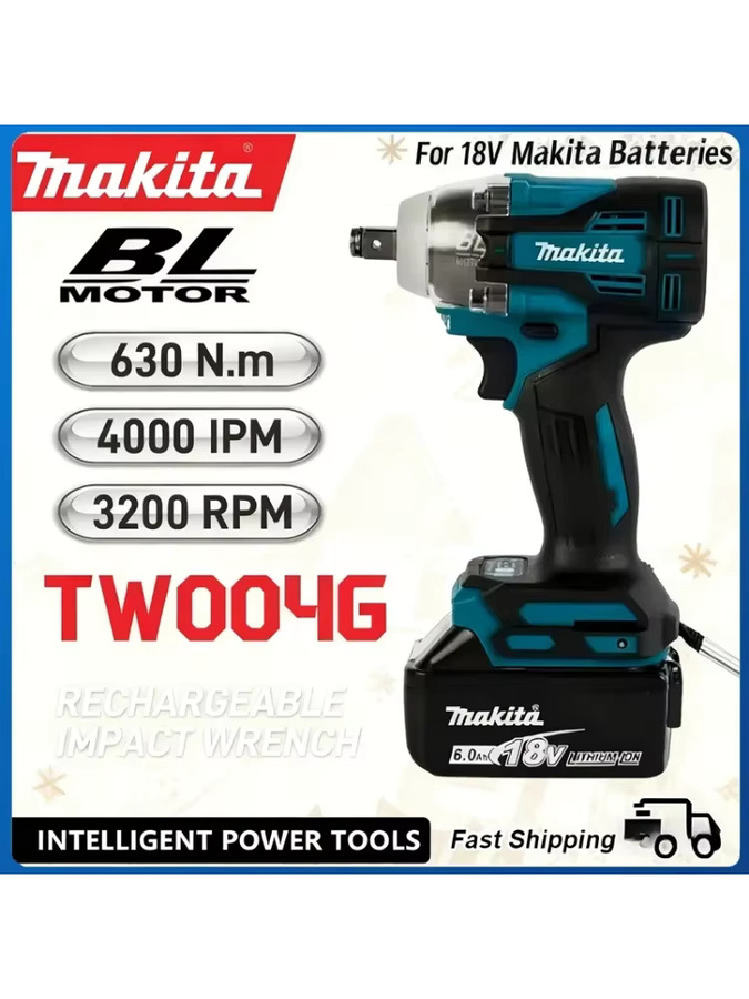 Makita Akku-Bohrschrauber TW004G mit 18 V und 630 Nm, bürstenloser Akku-Elektroschrauber aus der LXT Serie - Bild 7