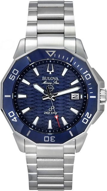 Bulova Taucheruhr, Edelstahl, Quarz, blaues Zifferblatt, Herren - Bild 1
