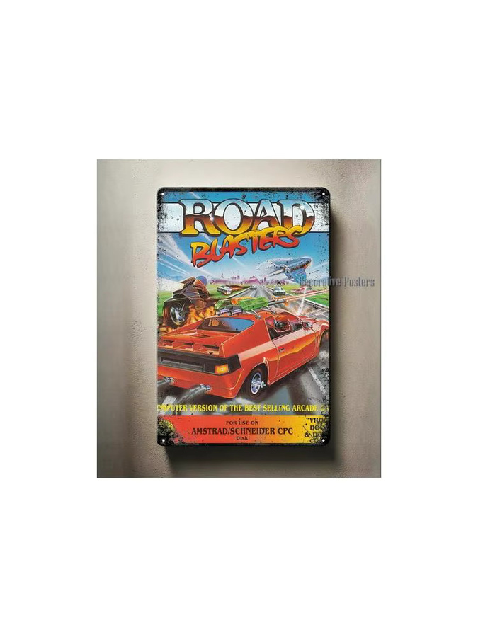 Amstrad Road Blasters Videospiel-Metallposter – Sammelbares Blechschild in Multicolor, B: 20,0 cm, H: 14,0 cm - Bild 2