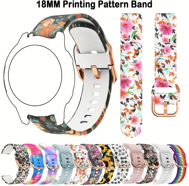 Uhrenarmband Silikon, bedruckt, Bunt, Unisex, 18 mm-20 mm-22 mm - Bild 1
