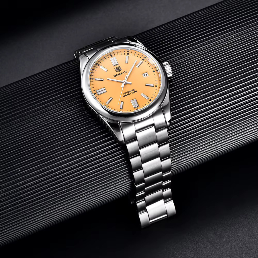 BENYAR Armbanduhr Automatik, Edelstahl, Schwarz, Saphirglas, Herren - Bild 5