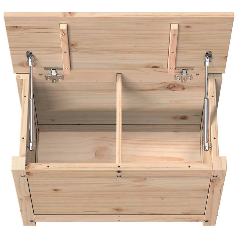 Vidaxl Aufbewahrungsbox aus Massivholz Kiefer in Natur im Landhaus- und Skandinavischen Stil, B/T/H: 110 x 50 x 45,5 cm - Bild 5