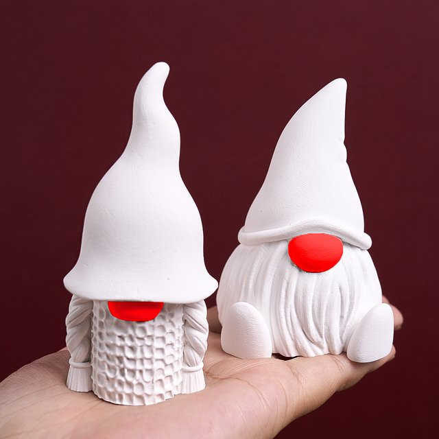 UDOCOOL 3D Weihnachtsmann Gnom Form für Gesichtslose Weihnachtsornamente aus Gips oder Beton in Weiß - Bild 1