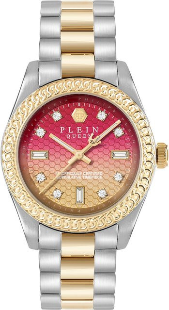 Philipp Plein Damenuhr Queen Supreme, Quarz, Edelstahl, Pink, 36 mm - Bild 1