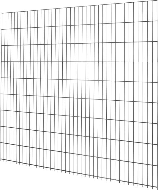 Doppelstabmattenzaun aus Metall in Anthrazit, Höhe: 183 cm, Breite: 201 cm, verzinkt und pulverbeschichtet - Bild 1