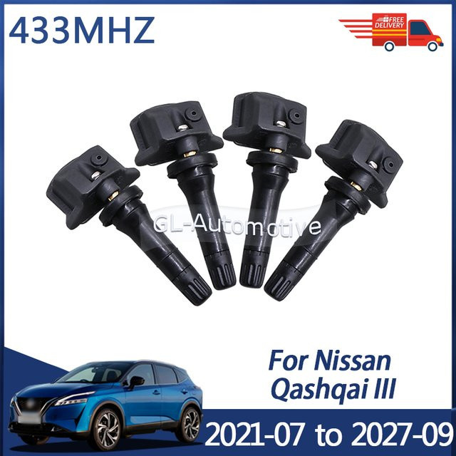GANGLE TPMS Reifendruck Sensor 40700-6UA0A für Nissan Qashqai III 2021-2027, 433MHz, Schwarz - Bild 1