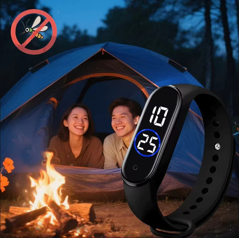 Lenovo Ultraschall-Mückenabwehr-Armband Smartwatch mit LED-Display und Touchscreen für Kinder in Grün und Schwarz - Bild 6