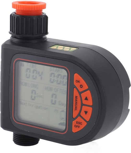 Programmierbarer automatischer Bewässerungstimer mit LCD-Anzeige und Regenfunktion, G3/4 zu G1/2 Innengewinde, wasserdicht und digital - Bild 1