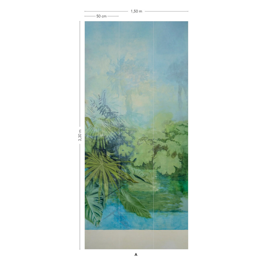 Isidore Leroy Mural Exploration Wandtapete Panel A in Grün, Blau und Multicolour mit floralem Design aus Vlies - Bild 2