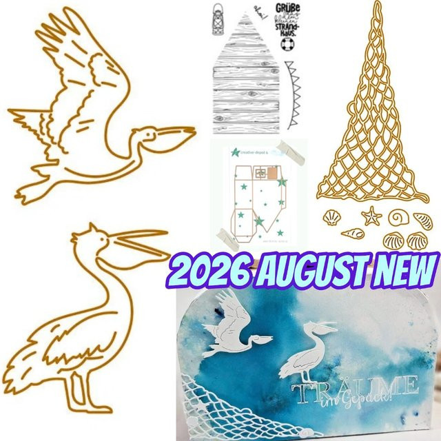 Goldener Bastelstempel Strickhase im Schaukelstuhl 2025 für DIY Grußkarten und Papierarbeiten - Bild 1