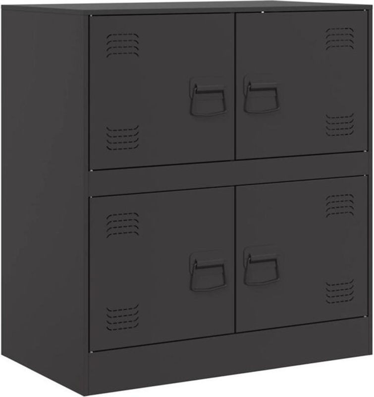 Vidaxl Sideboard Industrial Schwarz aus Stahl B/T/H: 67 x 39 x 73 cm - Bild 1