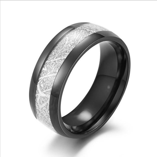 KaiTingu Jewelry Ehering, Meteorit-Stein-Muster, Wolframstahl, 8 mm, Unisex - Bild 1